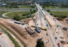 Imagen de la obra en construcción del altonivel en Vélez Sarsfield