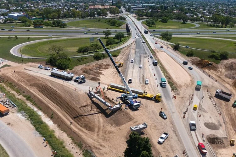 Imagen de la obra en construcción del altonivel en Vélez Sarsfield