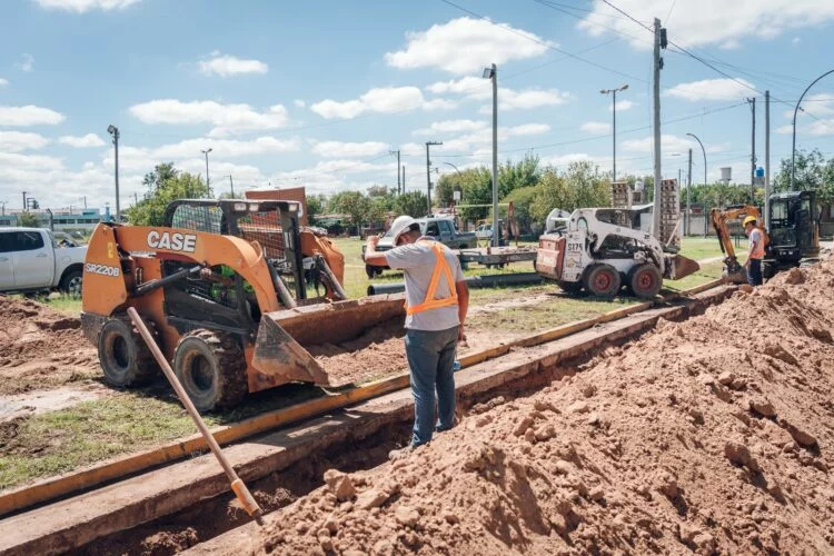 Imagen de la obra de agua potable en Villa El Libertador