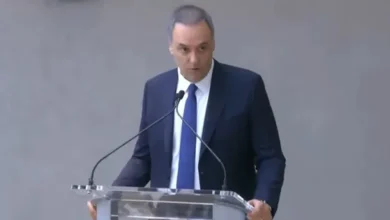 Manuel Adorni durante su discurso en la Argentina Week