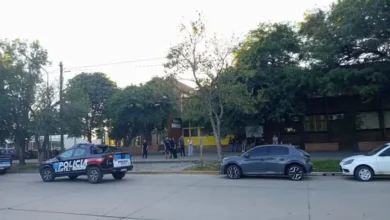 Imagen de una escuela en San Cristóbal, Santa Fe, después del ataque