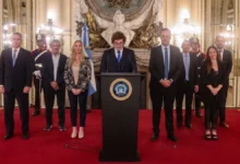 Imagen de Javier Milei durante una cadena nacional