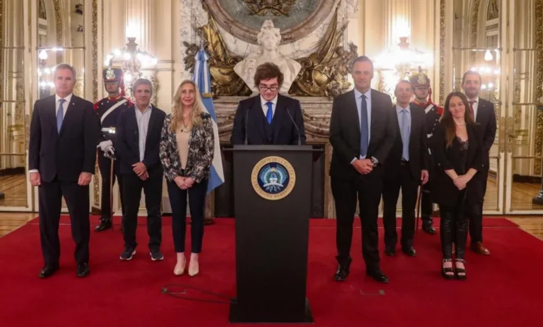 Imagen de Javier Milei durante una cadena nacional