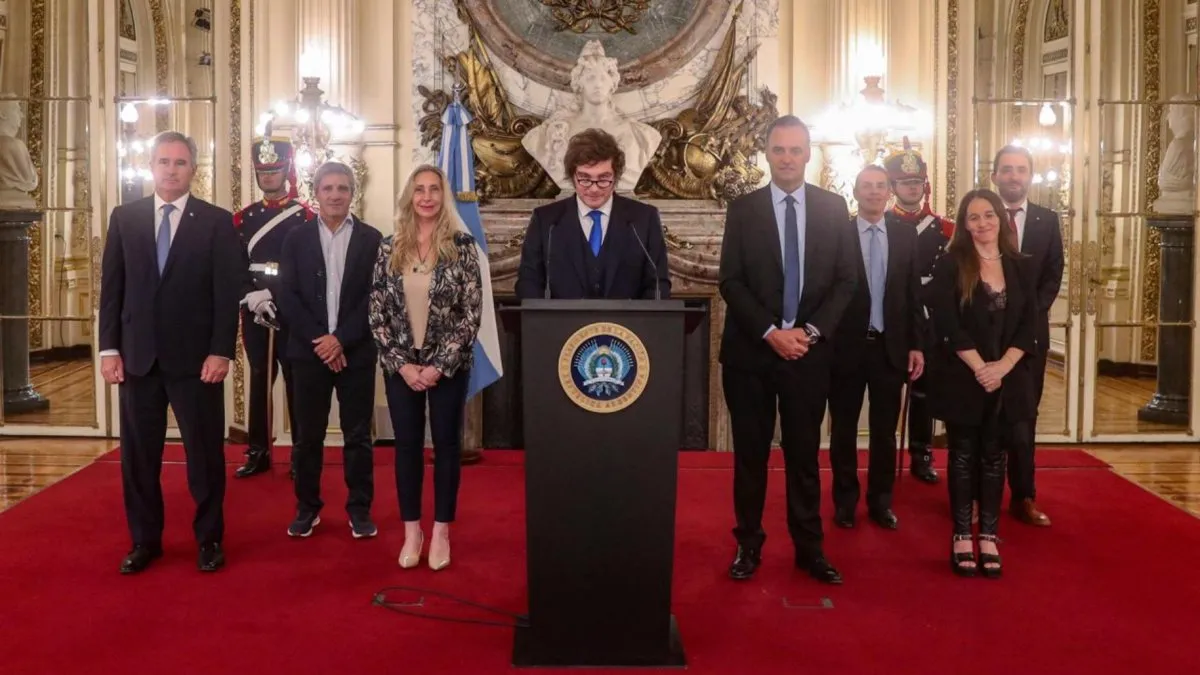 Imagen de Javier Milei durante una cadena nacional