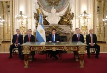 Imagen de Javier Milei en una cadena nacional