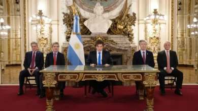 Imagen de Javier Milei en una cadena nacional