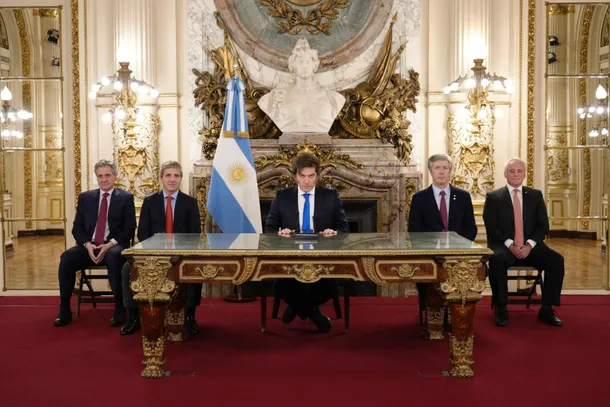 Imagen de Javier Milei en una cadena nacional