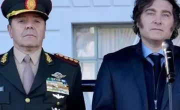 Carlos Presti, el Ministro de Defensa argentino, en una reunión con el presidente Javier Milei.