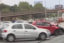Imagen de un choque múltiple en la autopista Panamericana