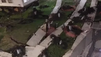 Imagen del derrumbe en Parque Patricios
