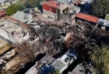 Imagen de la destrucción total en Mariano Acosta después de la explosión del depósito de garrafas