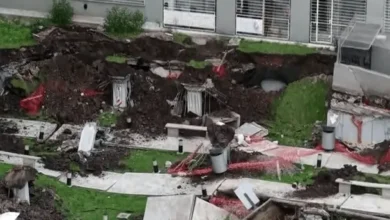 Imagen del derrumbe en Parque Patricios