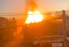 Imagen de la explosión del depósito de garrafas en Merlo