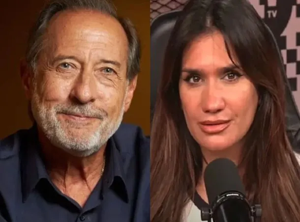 Momi Giardina y Guillermo Francella en el estudio de Luzu TV