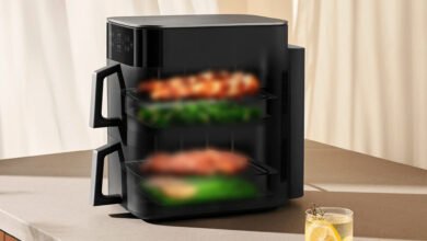 Freidora de aire Xiaomi con comida saludable