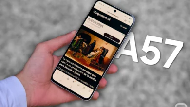 Imagen del Galaxy A57 con su asistente de transcripción de voz