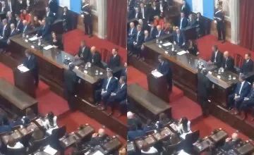 Germán Martínez, líder de Unión por la Patria, en una sesión de Diputados