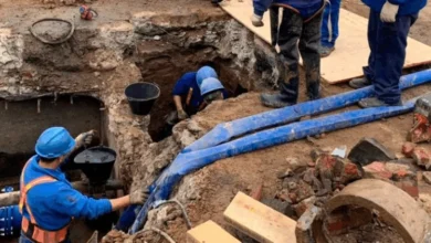 Trabajos de bacheo en la calle