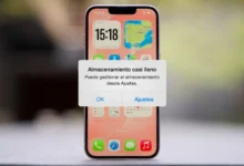 Imagen de un iPhone con espacio de almacenamiento disponible