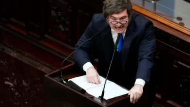 Javier Milei hablando en el Congreso de la Nación