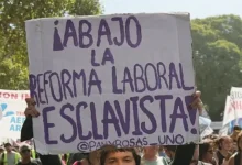 Manifestación contra la reforma laboral en Buenos Aires