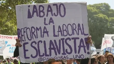 Manifestación contra la reforma laboral en Buenos Aires