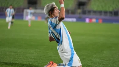 La Selección Argentina Sub 20 en acción durante un partido