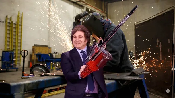 Javier Milei visita un centro de formación técnica