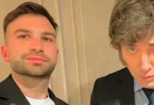 Mauricio Novelli y Javier Milei en una reunión