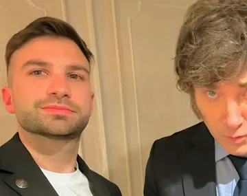 Mauricio Novelli y Javier Milei en una reunión