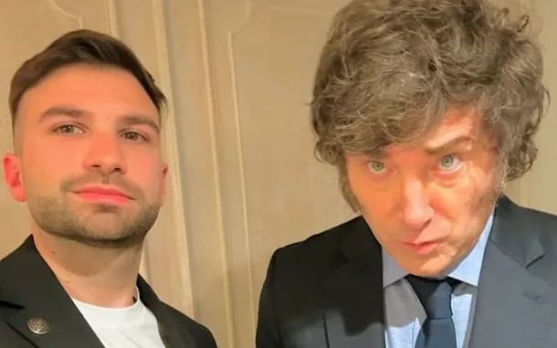 Mauricio Novelli y Javier Milei en una reunión