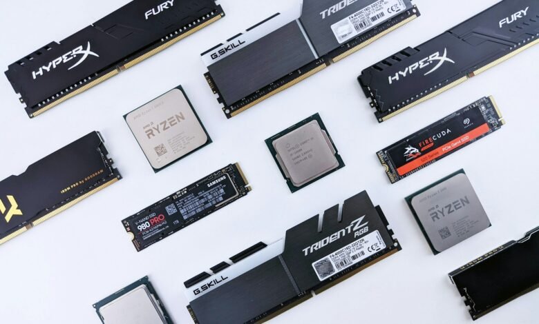 Imagen de un chip de memoria RAM