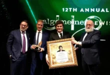 Javier Milei durante una visita al Muro de los Lamentos