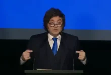 Imagen de Javier Milei durante una conferencia de prensa