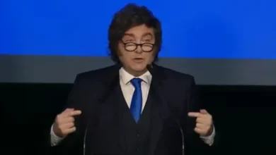 Imagen de Javier Milei durante una conferencia de prensa