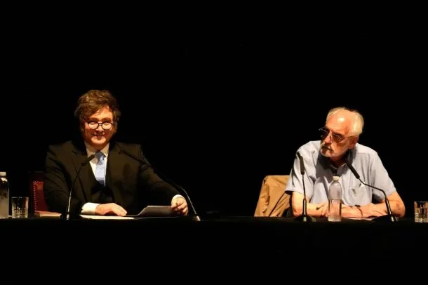 Javier Milei y Juan Carlos de Pablo en el homenaje a Adam Smith