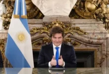 Javier Milei en una conferencia de prensa