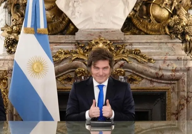 Javier Milei en una conferencia de prensa