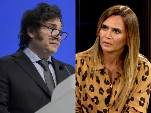Amalia Granata y Javier Milei en el Congreso