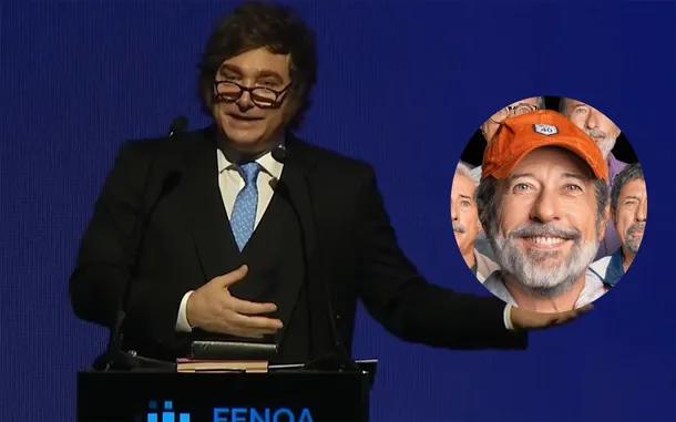 Javier Milei hablando en un evento en Tucumán