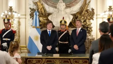 Javier Milei y Juan Bautista Mahiques en la Casa Rosada