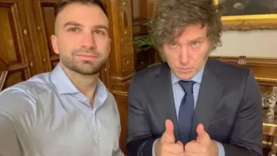 Mauricio Novelli y Javier Milei en una reunión