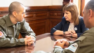 Patricia Bullrich y Nahuel Gallo en reunión en el despacho de la jefa de bloque de senadores de La Libertad Avanza