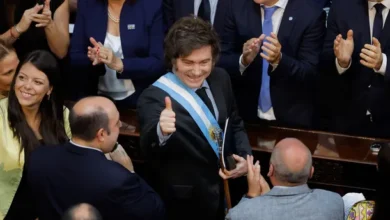 Imagen de los cortes de tránsito en el Congreso