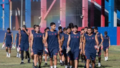 Martín Palermo en una conferencia de prensa