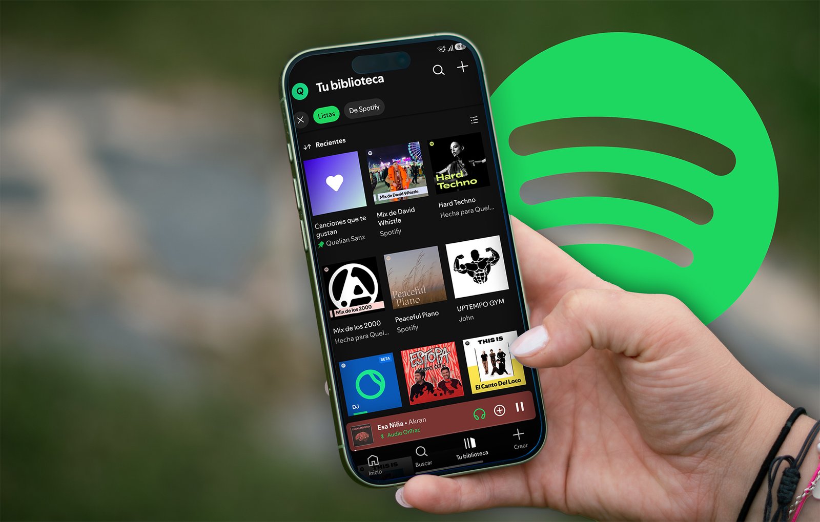 Imagen de la opción para crear carpetas en la app de Spotify para macOS