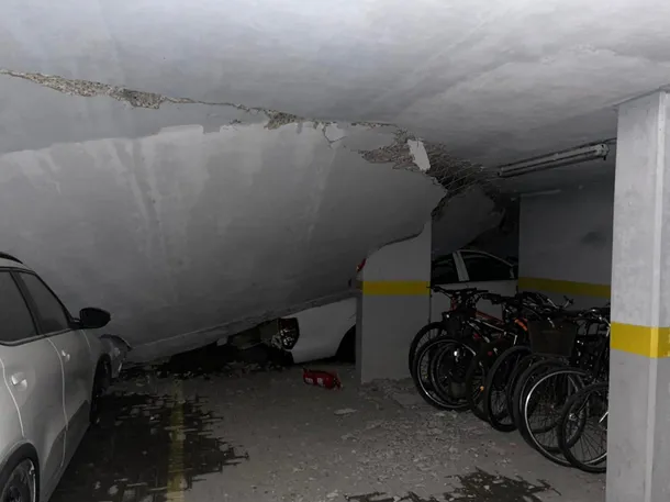 Derrumbe en Parque Patricios: imagen de la escena del colapso