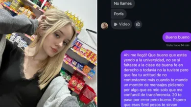 Captura de la conversación viral sobre la transferencia equivocada