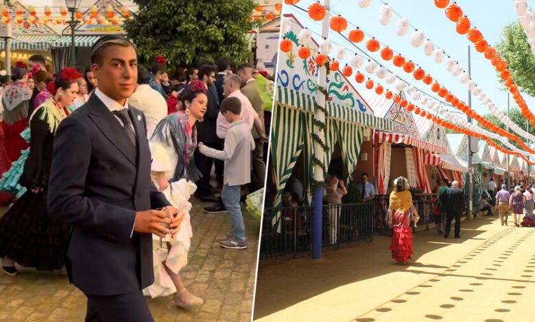 Imagen de la Feria de Sevilla con personas disfrutando del evento