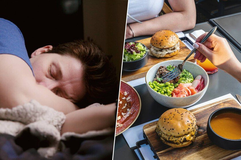 Persona cenando en una mesa con una sonrisa